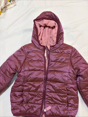 Cat & Jack Girls' Hooded Puffer Jacket - Mauve Pink